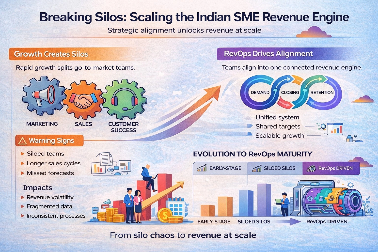 RevOps breaking silos - aligned sales, marketing, customer success in Indian SMEs
