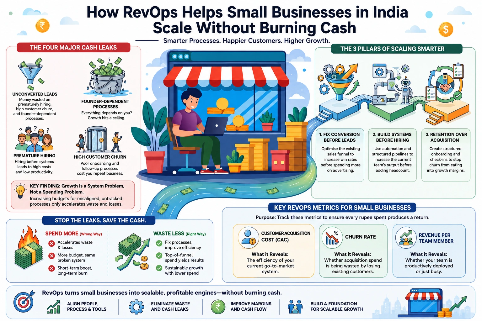 How RevOps Helps Small Businesses in India Scale Without Burning Cash